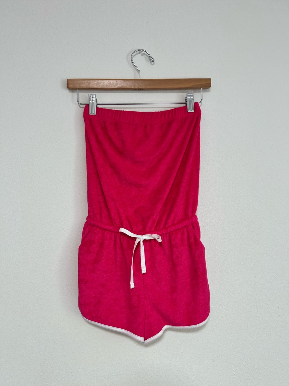 No Boundaries Hot Pink Terry Romper